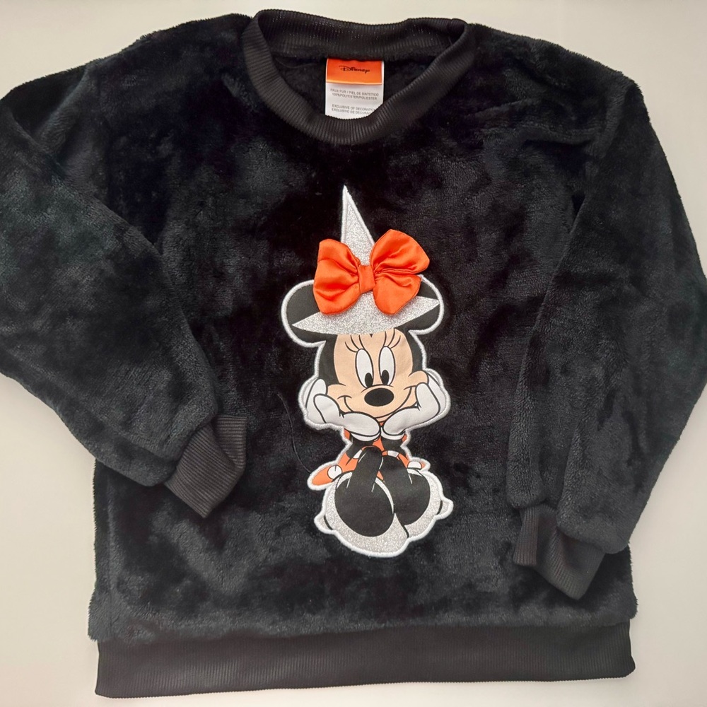 Disney Black Faux Fur Sweater